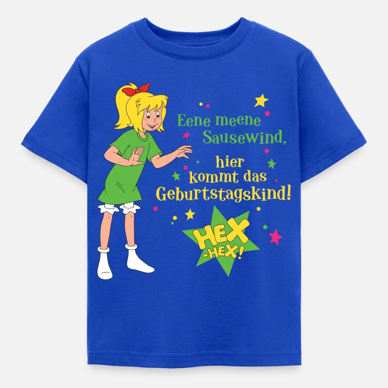Bibi Blocksberg Geburtstagsdesign Bibi & Spruch - Kinder T-Shirt - Royalblau