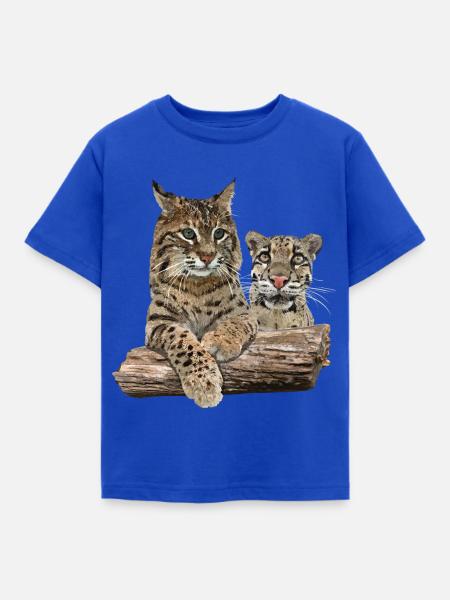 Luchs und Nebelparder - Kinder T-Shirt - Royalblau
