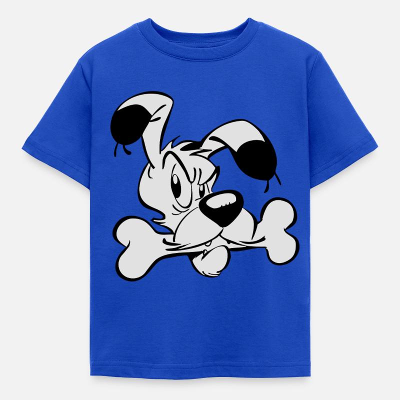 Astérix et Obélix - Idéfix Et Os - Børne-T-shirt - kongeblå