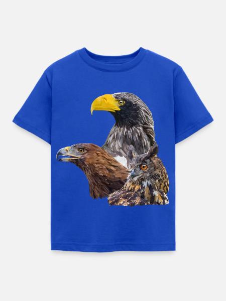 Greifvögel - Kinder T-Shirt - Royalblau