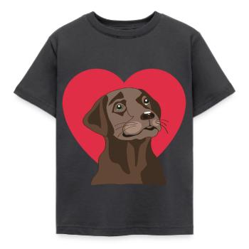Labrador - Kinder T-Shirt - Dunkelgrau - Vorne - AI Model Kid Female (0cm)