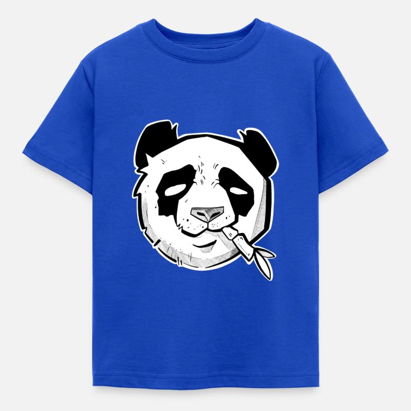 Tête de panda mignonstyle sketchy et dotwork - T-shirt Enfant - bleu royal