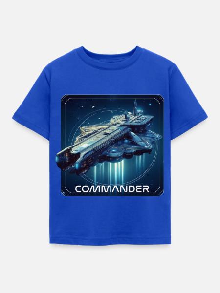 Commander Raumschiff - Kinder T-Shirt - Royalblau