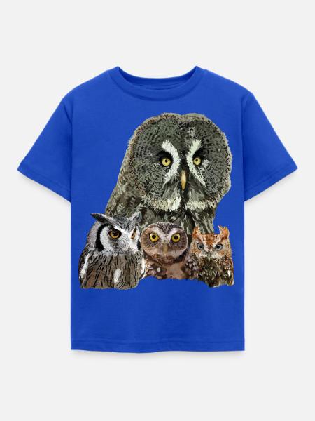 Eulen - Kinder T-Shirt - Royalblau