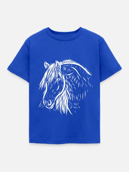 Pferd - Kinder T-Shirt - Royalblau