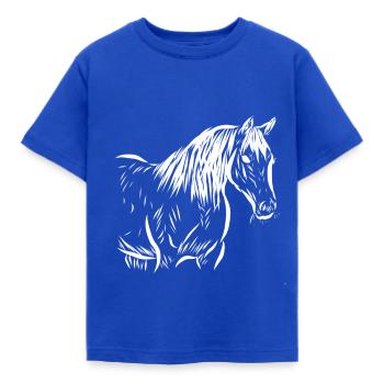 Pferd - Kinder T-Shirt - Royalblau - Vorne - AI Model Kid Female (0cm)