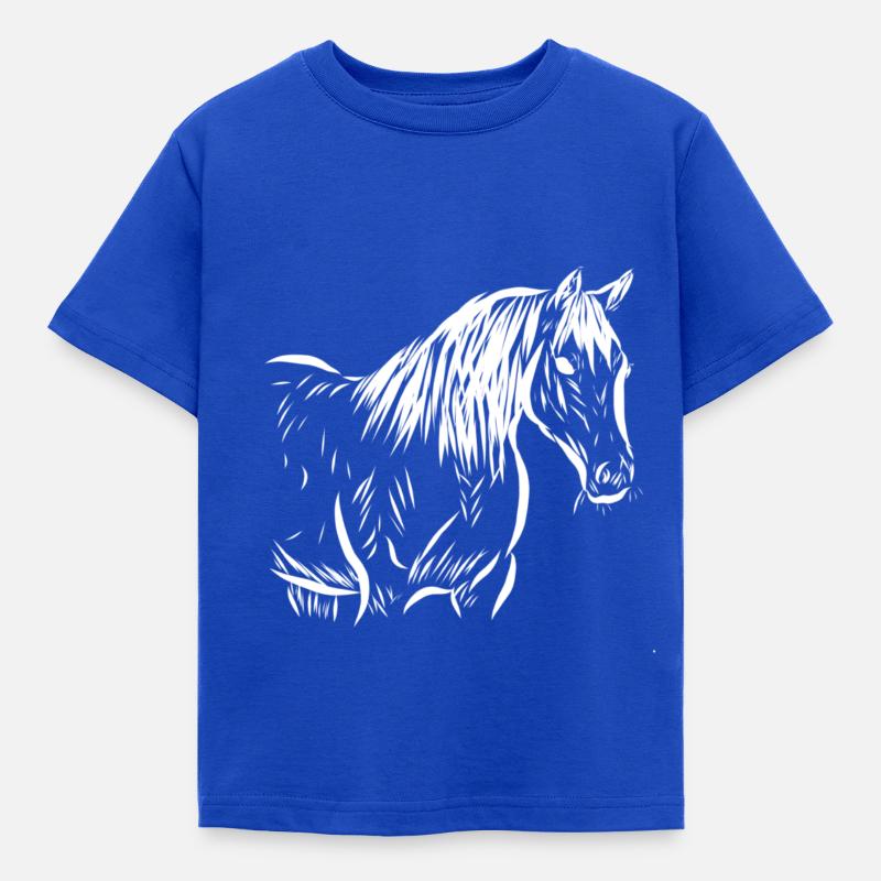 Cheval - T-shirt Enfant - bleu royal