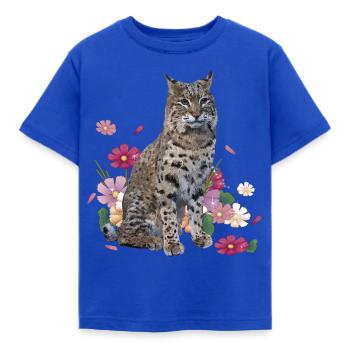 Luchs - Kinder T-Shirt - Royalblau - Vorne - AI Model Kid Female (0cm)