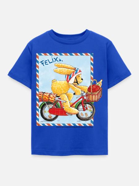 Felix der Hase Fahrradausflug - Kinder T-Shirt - Royalblau