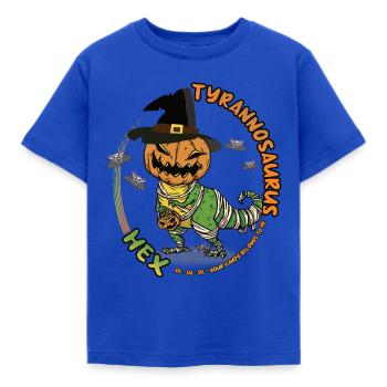 Tyrannosaurus Hex avec le sort de bonbon - T-shirt Enfant - bleu royal - Devant - AI Model Kid Female (0cm)