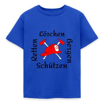 Retten-Löschen-Bergen-Schützen - Kinder T-Shirt - Royalblau - Vorne - AI Model Kid Female (0cm)