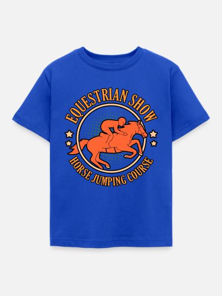 Reiter-lustiges Reiten-mädchen-geschenk - Kinder T-Shirt - Royalblau