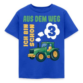 3. Geburtstag Kinder Junge 3 Jahre Traktor Trecker - Kinder T-Shirt - Royalblau - Vorne - AI Model Kid Female (0cm)