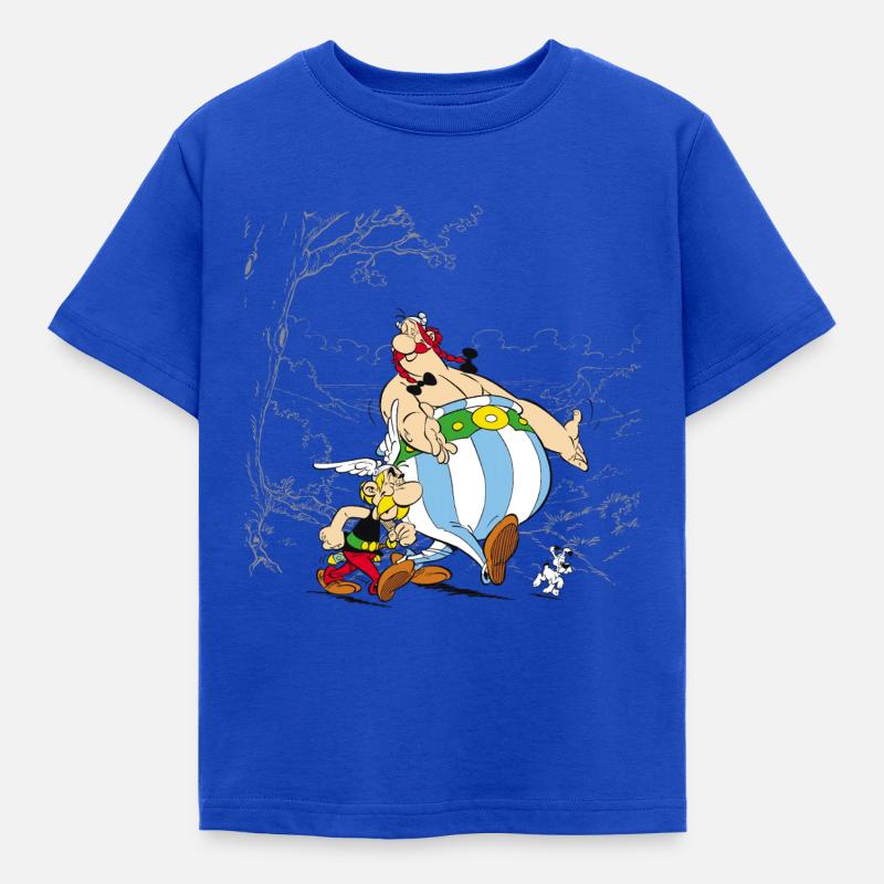 Asterix & Obelix Dogmatix Taking A Walk - Børne-T-shirt - kongeblå