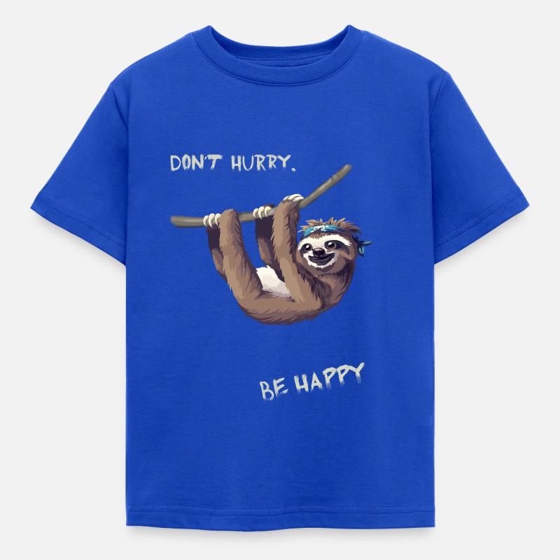 Faultier abhängen chillen fun Humor Nerd langsam l - Kinder T-Shirt - Royalblau