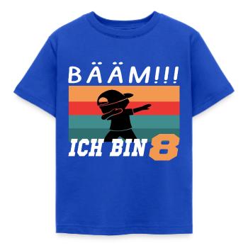 8. Geburtstag Spruch 8 Jahre - Kinder T-Shirt - Royalblau - Vorne - AI Model Kid Female (0cm)
