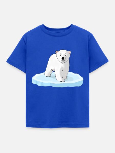 Eisbär auf Eisscholle - Kinder T-Shirt - Royalblau