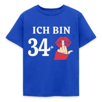 35 Jahre Geburtstag Sprüche Frauen Geschenk Idee - Kinder T-Shirt - Royalblau - Vorne - AI Model Kid Female (0cm)