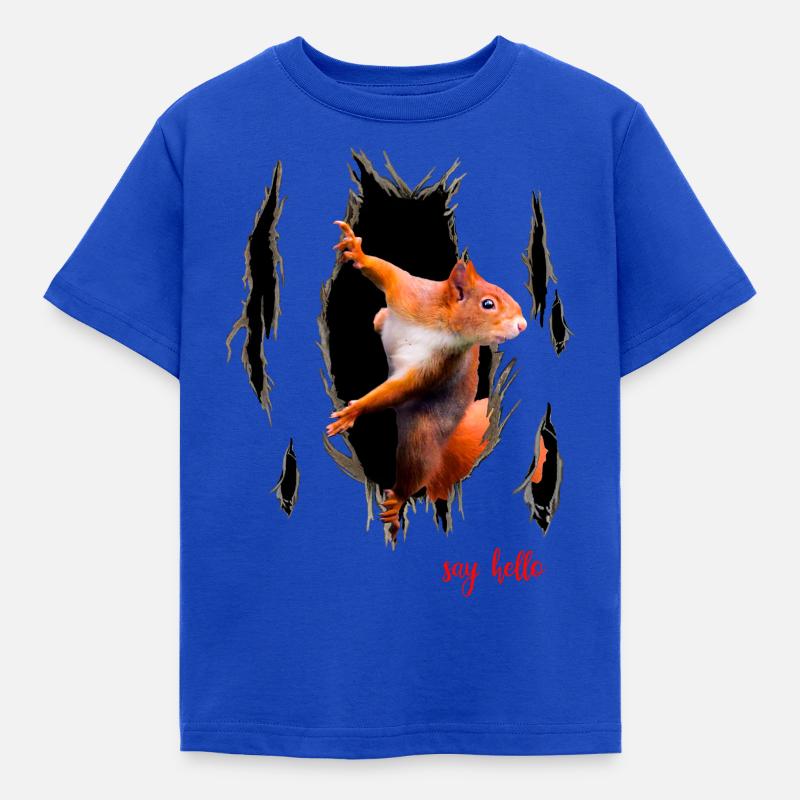 SQUIRREL SAY HELLO - Kids' T-Shirt - royal blue