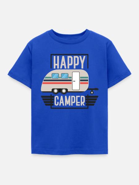 Happy Camper - Kinder T-Shirt - Royalblau