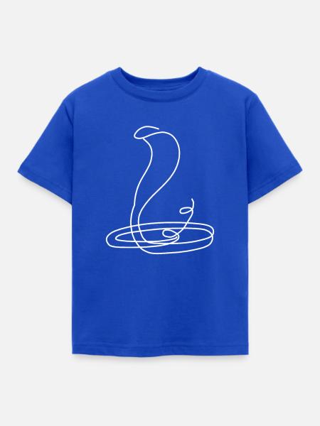 Cobrazeichnung - Kinder T-Shirt - Royalblau