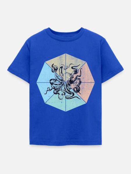 Tintenfisch - Kinder T-Shirt - Royalblau