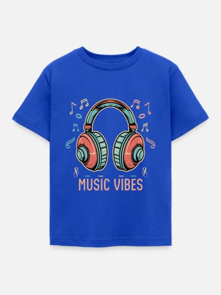 Music Vibes - Kopfhörer - Kinder T-Shirt - Royalblau