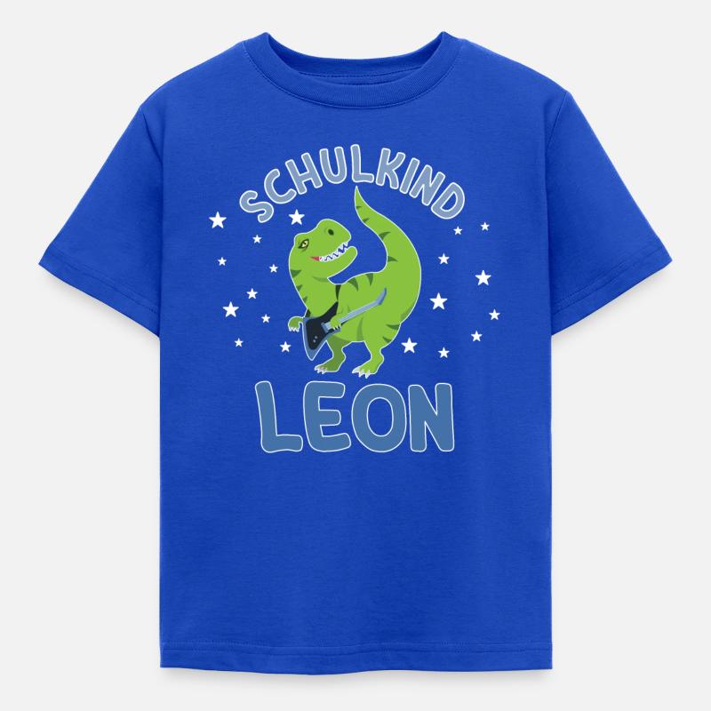 Einschulung Schulkind Leon - Kinder T-Shirt - Royalblau