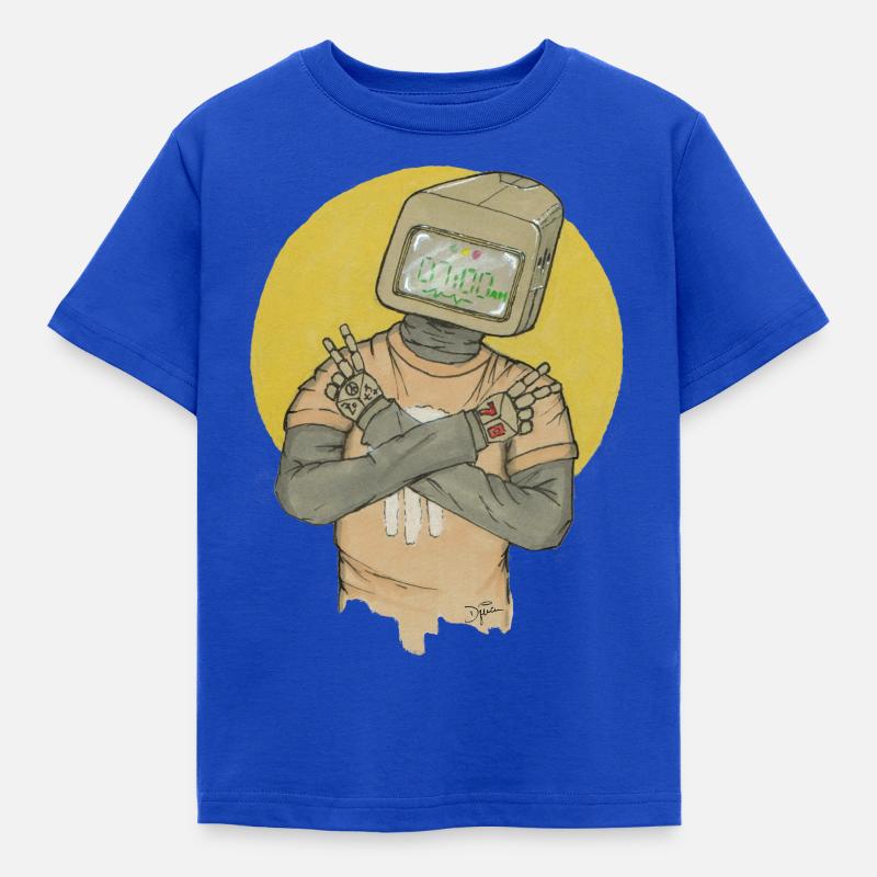 Zeit Bot - Kinder T-Shirt - Royalblau
