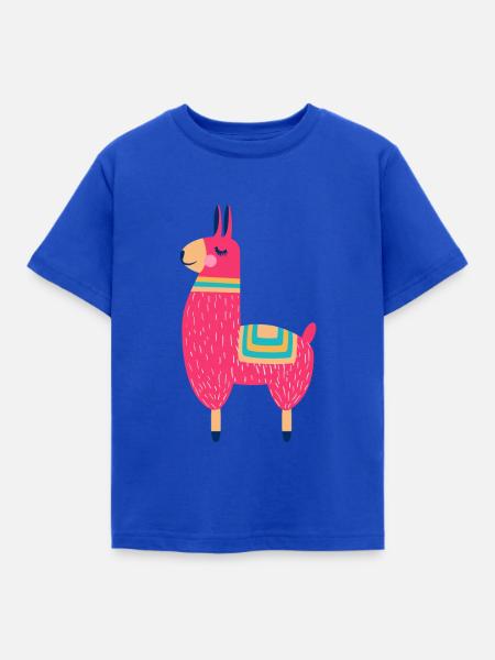 Lama - Kinder T-Shirt - Royalblau