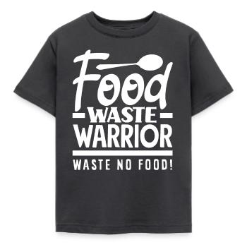 Food Waste Warrior: Waste No Food! Conscient - T-shirt Enfant - charbon - Devant - AI Model Kid Female (0cm)