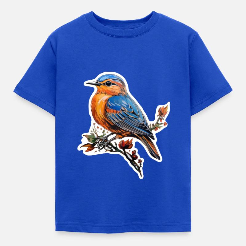 Vogel - Kinder T-Shirt - Royalblau