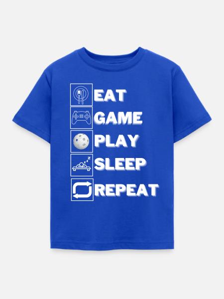 Eat-Game-Play-Sleep-Repeat 2 - Kinder T-Shirt - Royalblau