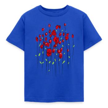 Poppy mohn flower - Kids' T-Shirt - royal blue - Front - AI Model Kid Female (0cm)