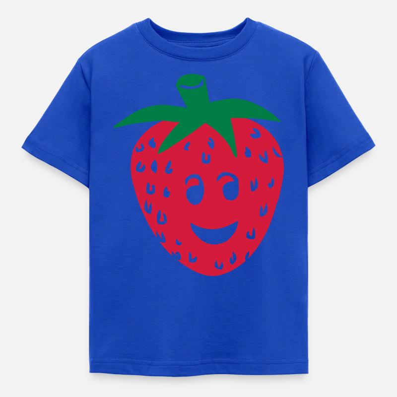 fröhliche Erdbeere - Kinder T-Shirt - Royalblau