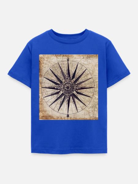 Kompass - Kinder T-Shirt - Royalblau