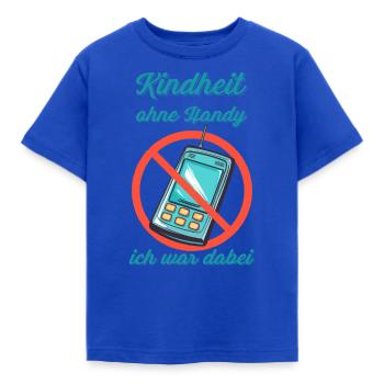Kindheit ohne Handy, ich war dabei - Kinder T-Shirt - Royalblau - Vorne - AI Model Kid Female (0cm)