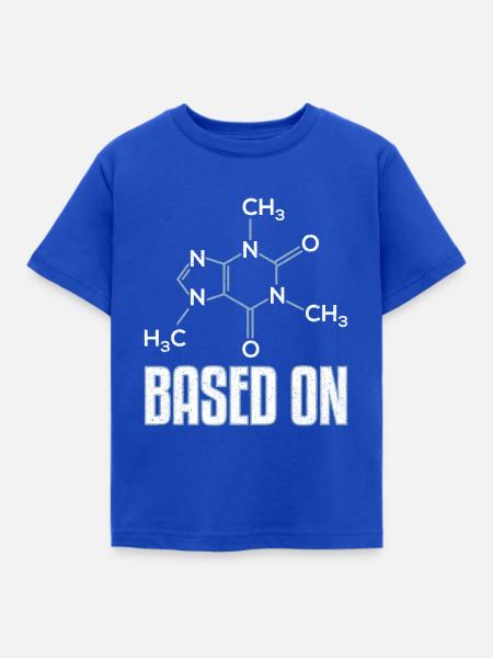 Basiert auf Koffein-Molekül-Geschenk - Kinder T-Shirt - Royalblau