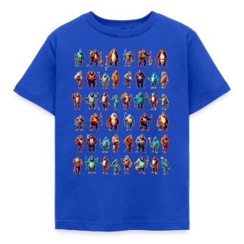 Monkey Game Characters - Kids' T-Shirt - royal blue - Front - AI Model Kid Female (0cm)