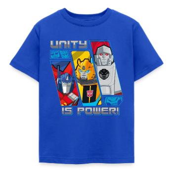 Transformers Earth Spark Optimus Prime Bumblebee - Kinder T-Shirt - Royalblau - Vorne - AI Model Kid Female (0cm)
