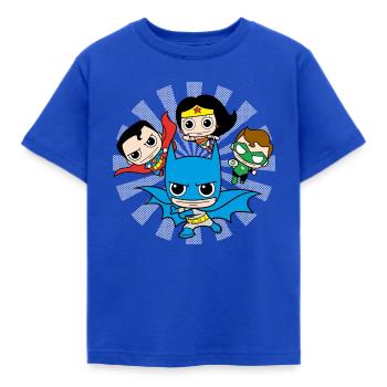 DC Comics Originals Chibis - Kinder T-Shirt - Royalblau - Vorne - AI Model Kid Female (0cm)
