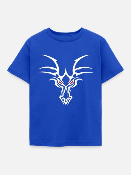 Drachenkopf weiß - Kinder T-Shirt - Royalblau
