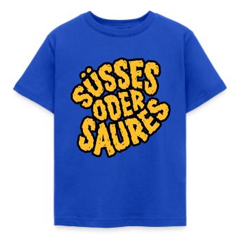 Halloween Shirt Süßes oder Saures - Kinder T-Shirt - Royalblau - Vorne - AI Model Kid Female (0cm)