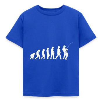 The evolution evolution of the angler - Kids' T-Shirt - royal blue - Front - AI Model Kid Female (0cm)
