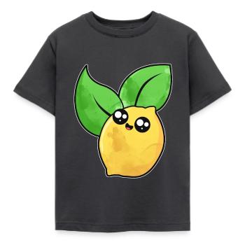Niedliche Zitrone Gesicht - Kinder T-Shirt - Dunkelgrau - Vorne - AI Model Kid Female (0cm)
