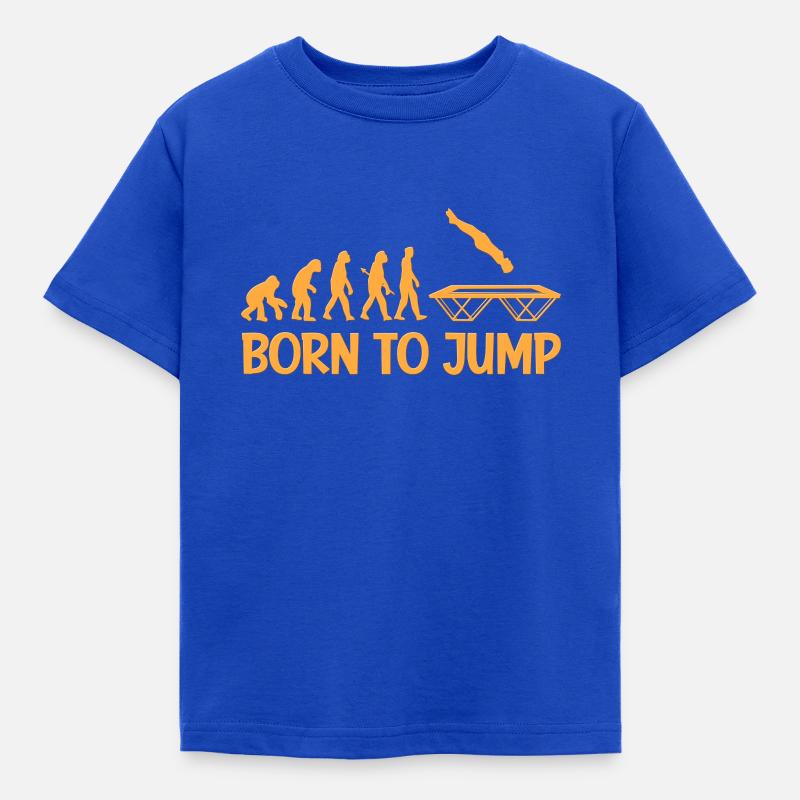 Trampoline jumping saying evolution - Kids' T-Shirt - royal blue