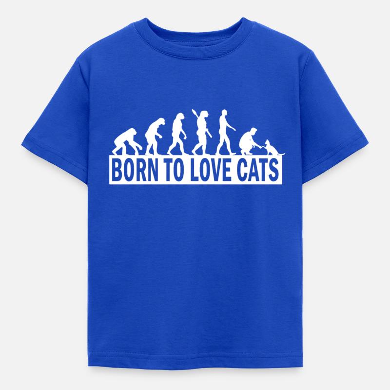 Cat evolution cat lover gift - Kids' T-Shirt - royal blue