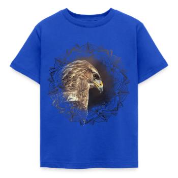 Buzzard Mandala - Kids' T-Shirt - royal blue - Front - AI Model Kid Female (0cm)