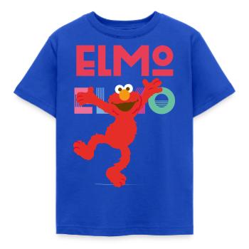 Sesamstraße Elmo Springt - Kinder T-Shirt - Royalblau - Vorne - AI Model Kid Female (0cm)