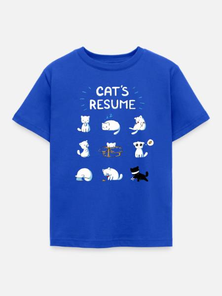 Lustige Katze Katzen Leben - Kinder T-Shirt - Royalblau